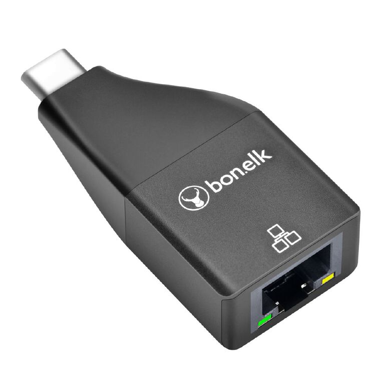Bonelk USB-C to Ethernet Adapter Black Black