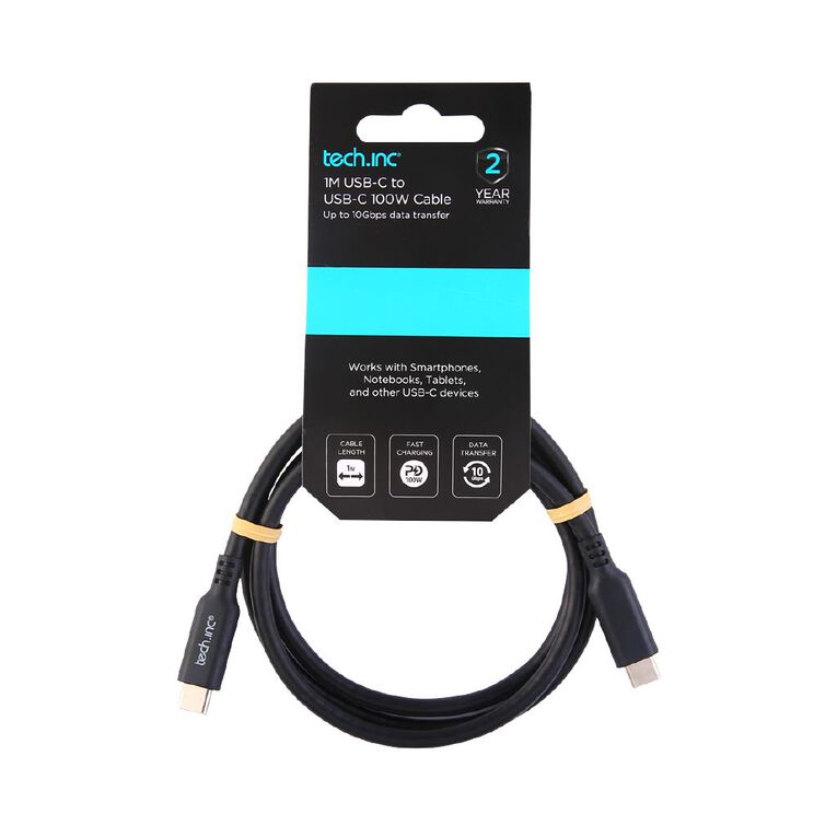 Tech.Inc 100W USB C Cable 1m TIHCS1307 Black