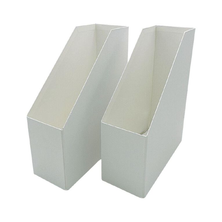 WS Flat Magazine File 2 Pack White