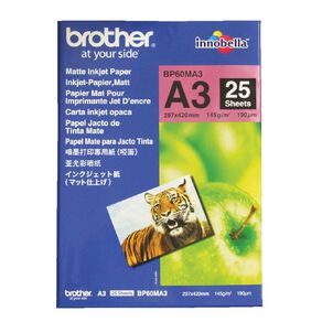 Brother A3 Photo Paper Matte BP60MA3 25 Pack