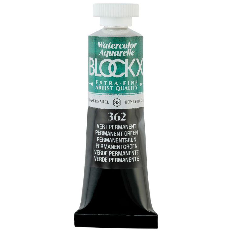 BLOCKX Watercolour Tube 15ml S3 362 Permanent Green Green