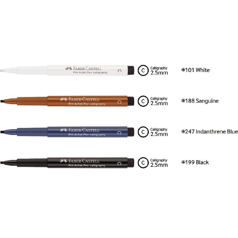 Faber-Castell Pitt Artist Pens Calligraphy 4 Pack