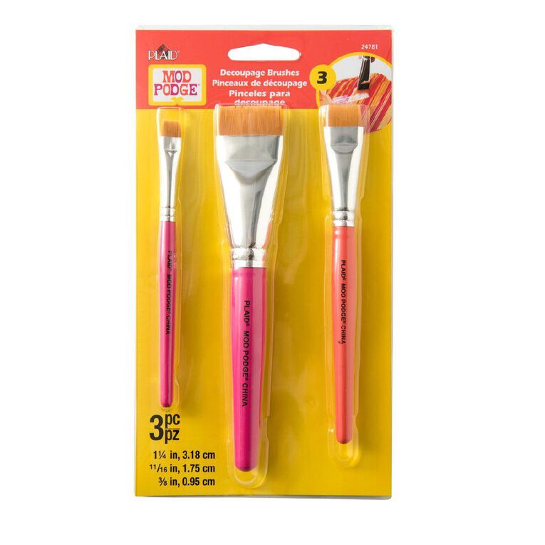 Mod Podge Short Handle Brush Set 3 Piece