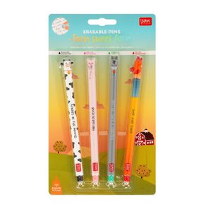 Legami Set of 4 Erasable Gel Pen Farm Sweet Farm