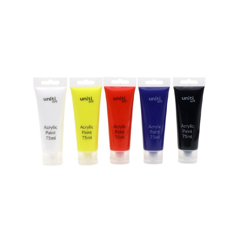 Uniti Acrylic Paint 75ml Basics 5 Pack