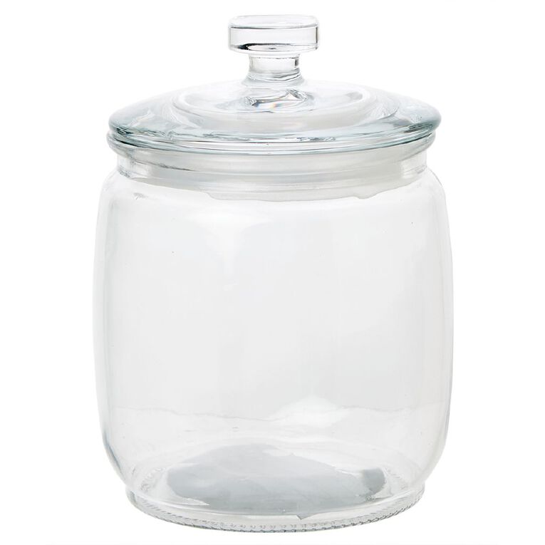 Living & Co Round Glass Jar Clear 700ml