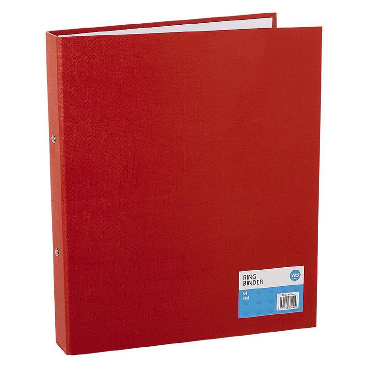 WS Ring Binder PVC Red Mid A4