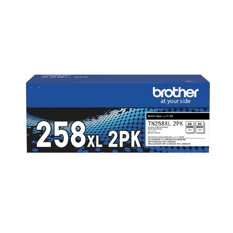 Brother TN258XLBK2PK Toner Black 2 Pack 3000 Pages