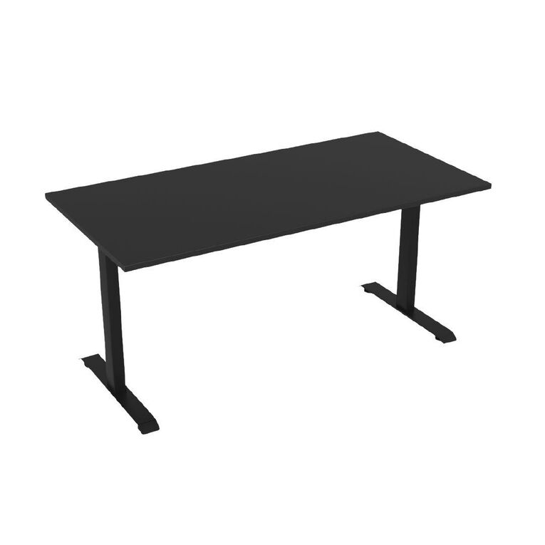 Knights Haven Fixed Single Sided Desk Frame with Black Top