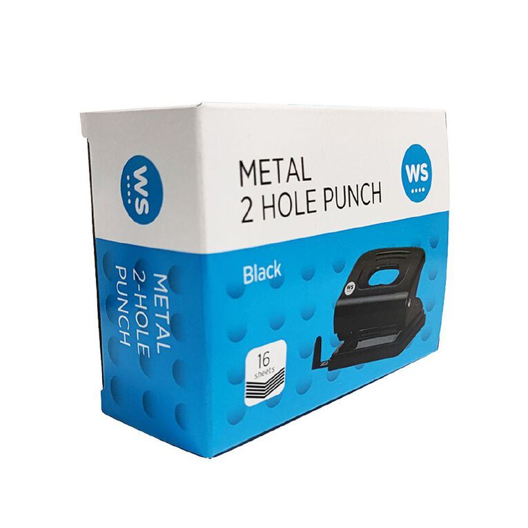 WS Punch 2 Hole Metal 16 Sheet Black