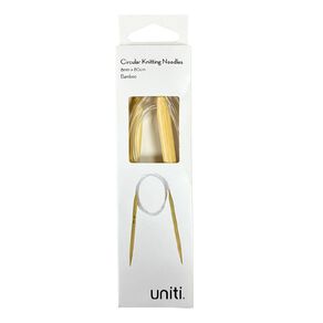 Uniti 8mm Circular Knitting Needles Bamboo 80mm