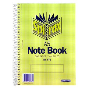 Spirax Spiral Carboard Notebook 300 Page A5