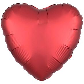 Anagram 45cm Sangria Red Satin Heart Balloon