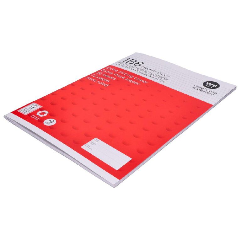WS Exercise Book 1B8 7mm Ruled 36 Leaf Heavy Duty