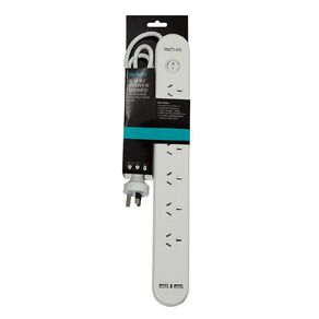Tech.Inc 6 Way Powerboard with Surge Protection & USB