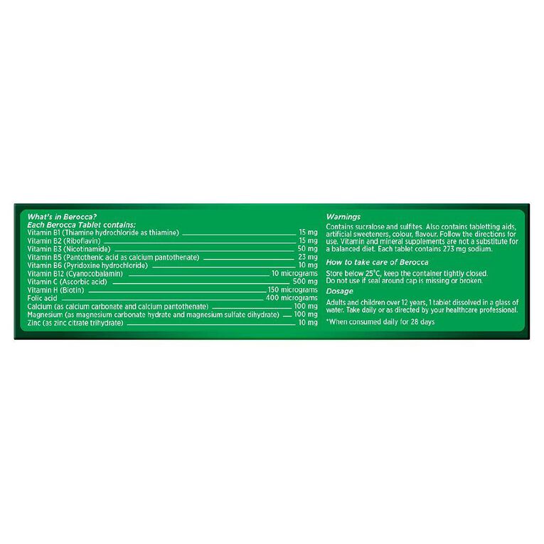 Berocca Energy Vitamin B & C Orange Flavour Effervescent Tablets 15 Pack