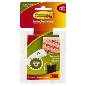 Command Sawtooth Picture Hanging Hooks Value Pack