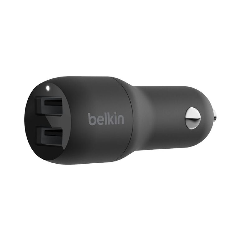 Belkin BoostCharge 24W Dual USB-A Car Charger Black