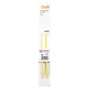 Uniti 6mm Knitting Needles Bamboo 35cm Brown Mid 2 Pack