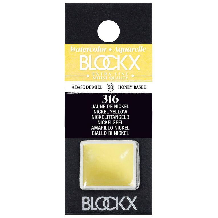 BLOCKX Watercolour Half Pan S3 316 Nickel Yellow