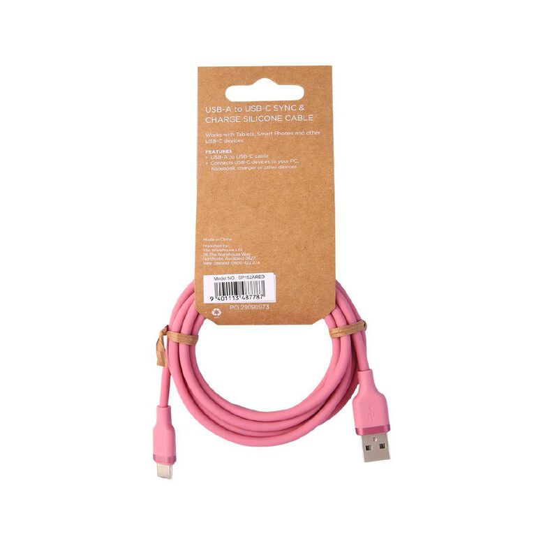 Lifestyles USB-A To USB-C 2m Pink