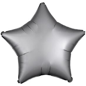 Anagram 45cm Platinum White Satin Star Balloon