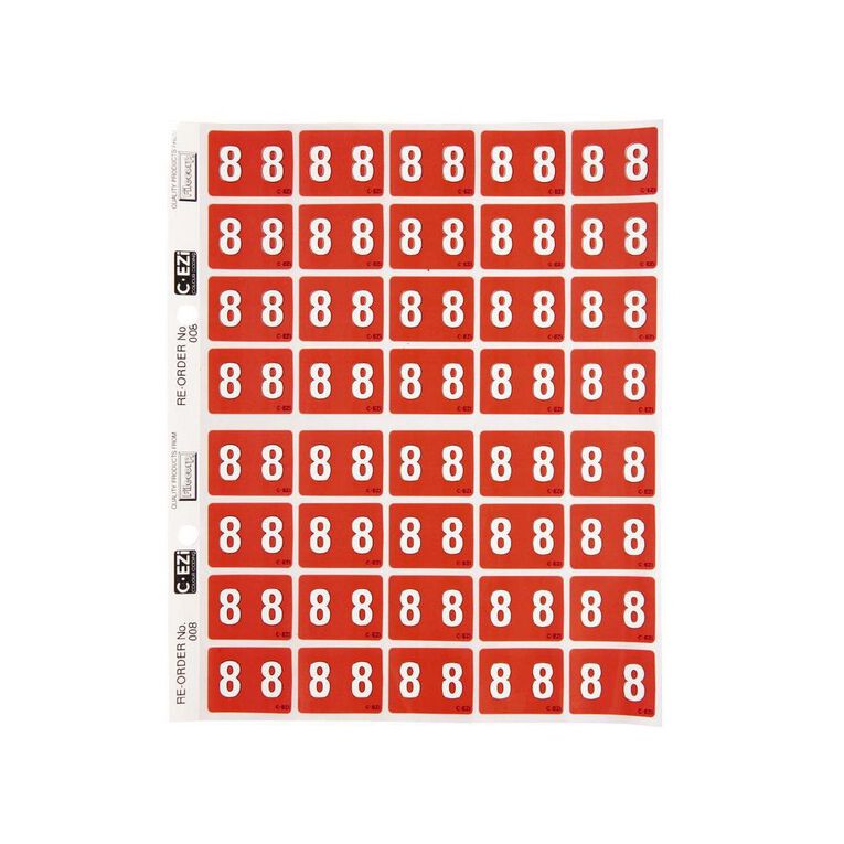 Filecorp Coloured Labels 8 Red Mid