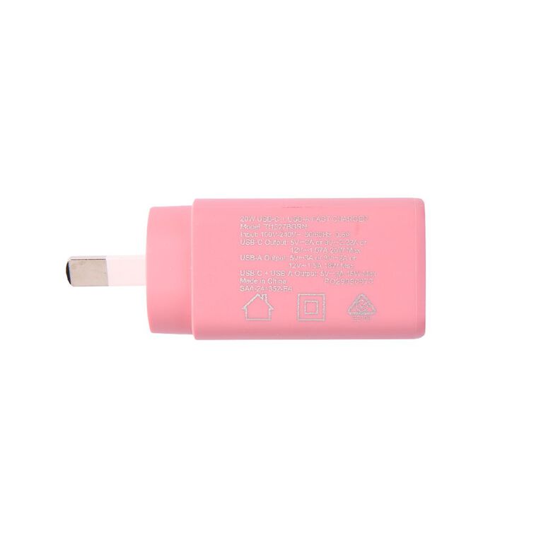 Lifestyles PD 20W USB-C Wall Charger Pink