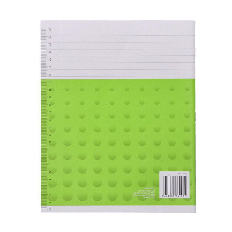 WS Exercise Book 1I5 9mm Ruled 40 Leaf Green