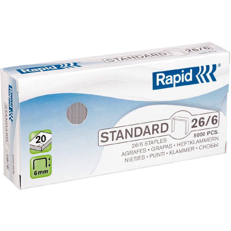 Rapid Staples 26/6 Pack of 5000 Silver