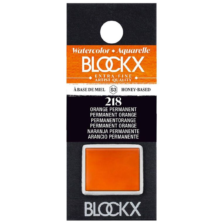 BLOCKX Watercolour Half Pan S3 218 Permanent Orange Orange