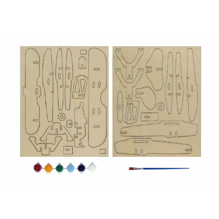 Uniti Craft Kids Wooden Puzzle Paint Set 9 Pieces