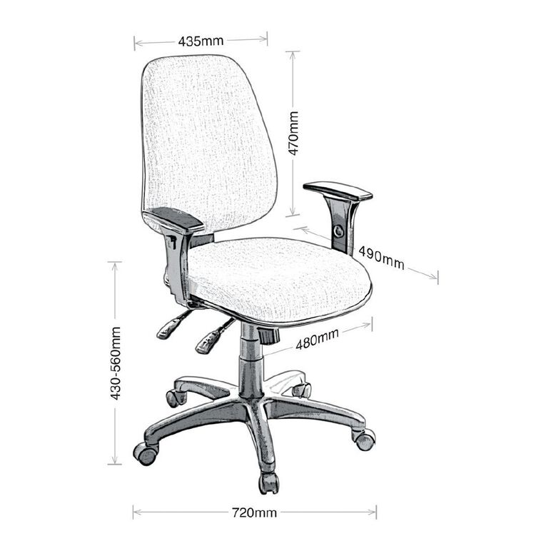 Eden Chorus 3 Lever Highback Ergonomic Chair with Arms Atlantic