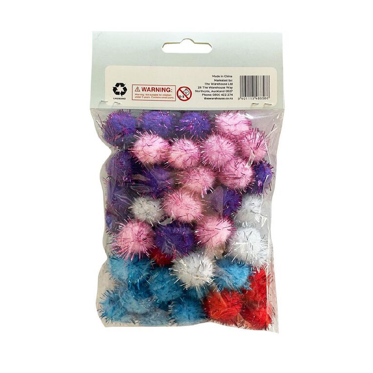 Uniti Sparkle Pom Poms 60 Pack