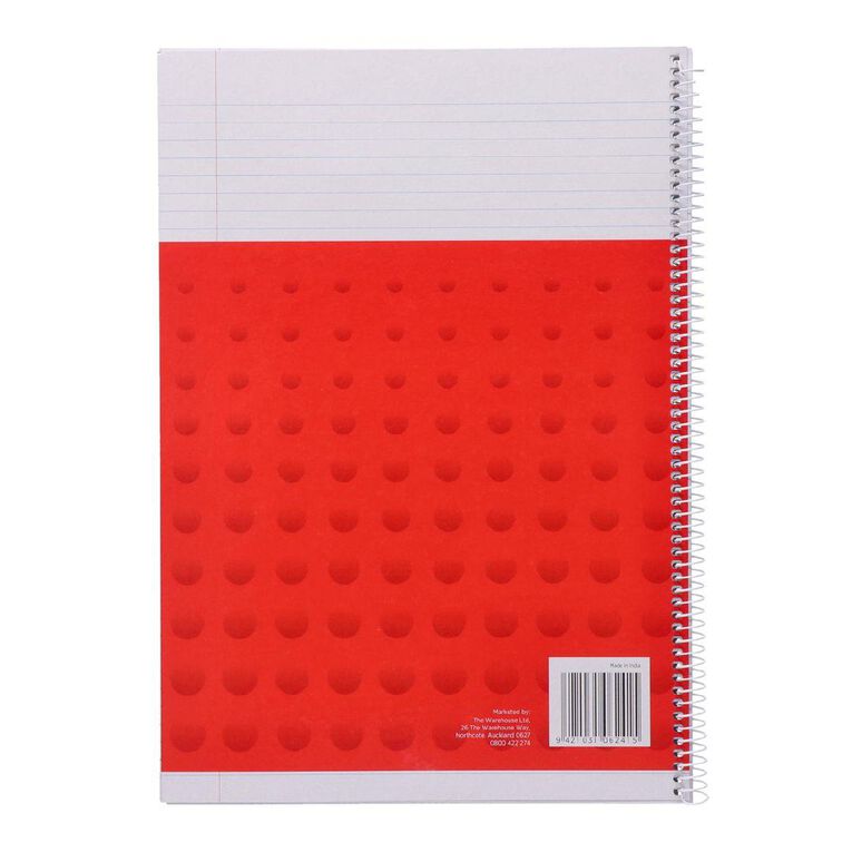 WS Exercise Book 8B8 7mm Ruled Spiral 50 Leaf Wiro Red