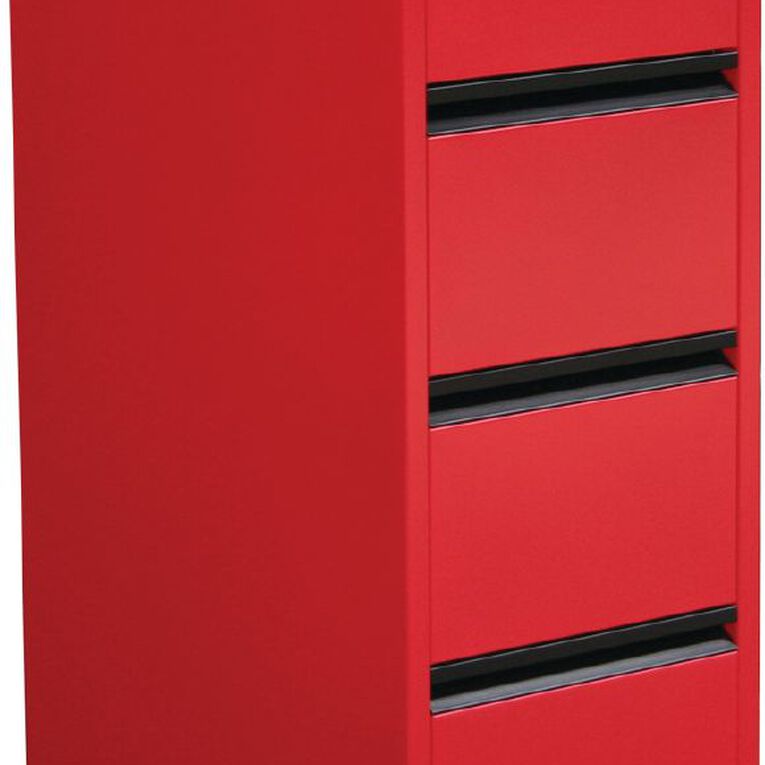 Precision Classic Filing Cabinet 4 Drawer Flame Red Mid