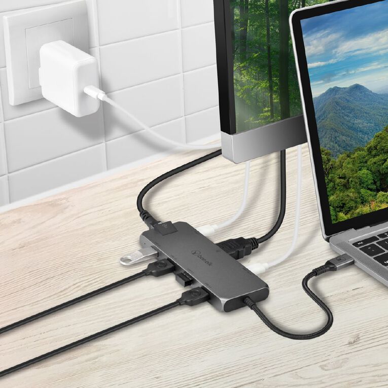 Bonelk Long Life USB C to 8 in 1 Multiport Hub Space Grey Grey