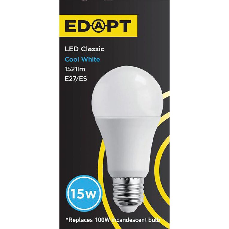 Edapt LED E27 Classic Light Bulb 15W Cool White