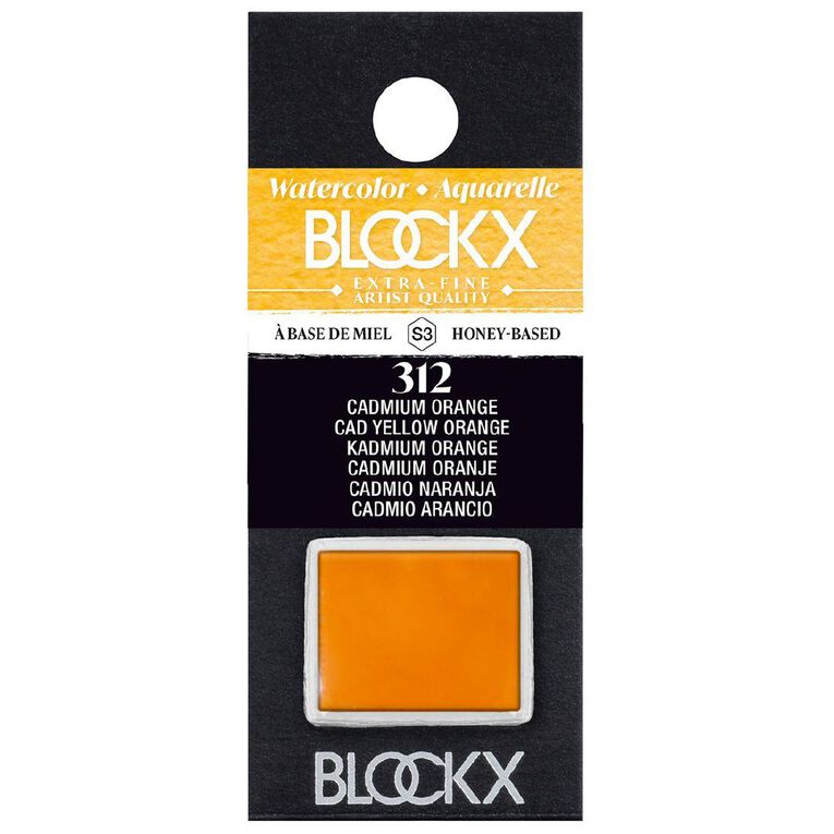 BLOCKX Watercolour Half Pan S3 312 Cadmium Yellow Orange