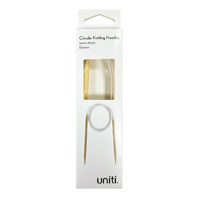 Uniti 6mm Circular Knitting Needles Bamboo 80mm
