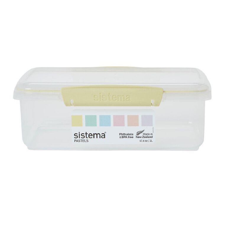 Sistema Klip It Pastels Rectangular Box Assorted Colours 2L