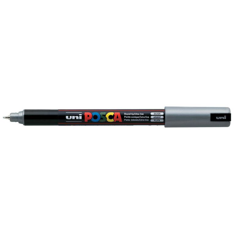 Uni Posca Marker 0.7mm Ultra-Fine Pin Tip Silver Grey