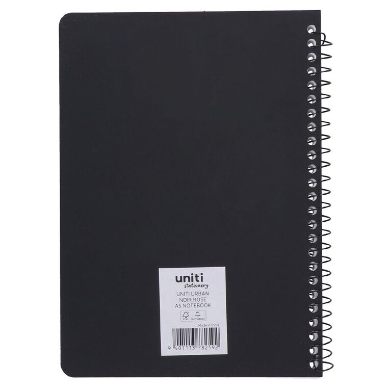 Uniti Stationery Rose A5 Notebook Black