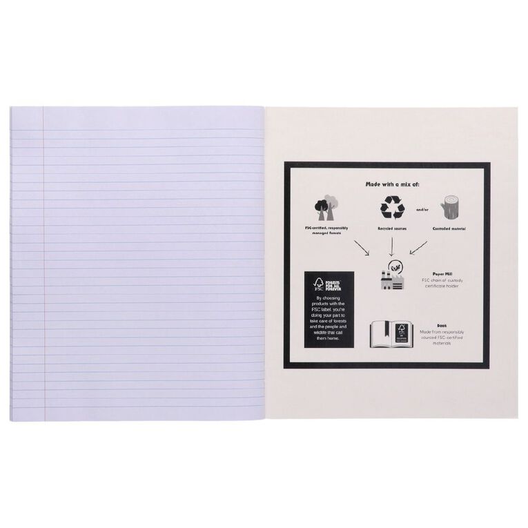 WS Exercise Book 1B5 Plus 7mm Ruled 40 Leaf Red