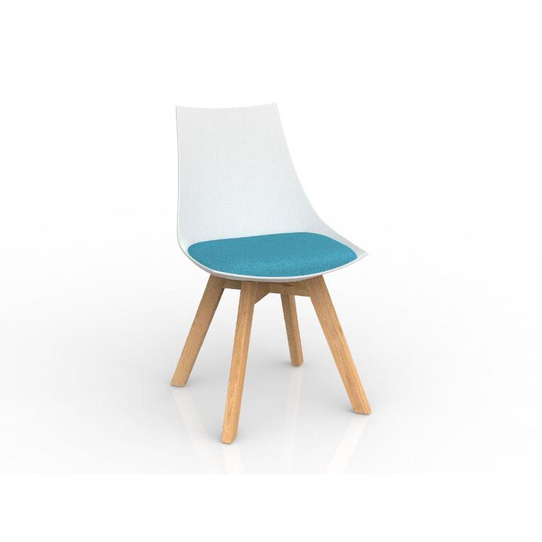 Luna White Ice Oak Base Chair Blue Mid