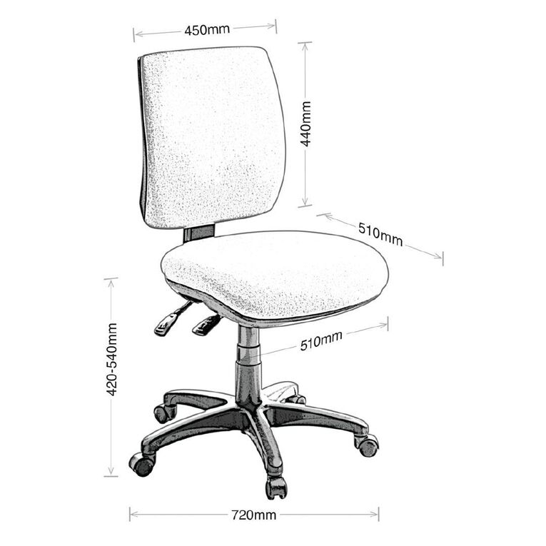 Eden Sport 2 Lever Midback Ergonomic Chair Atlantic