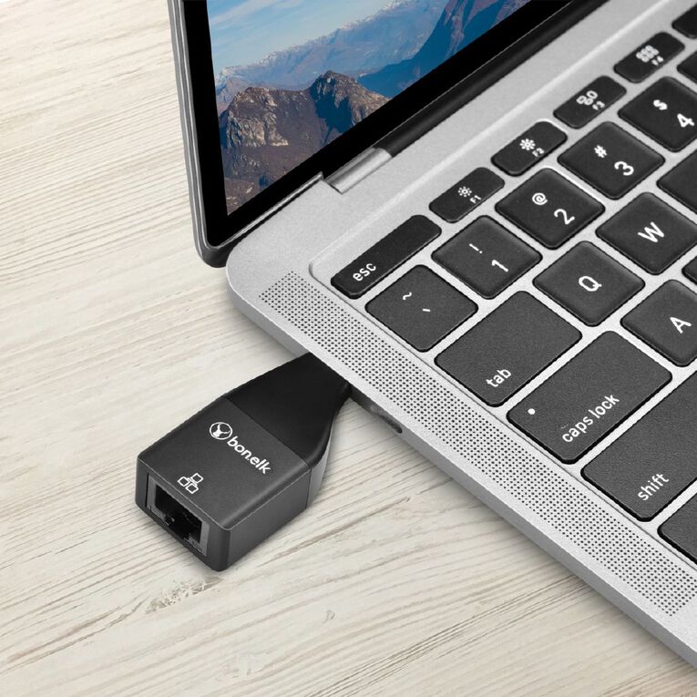 Bonelk USB-C to Ethernet Adapter Black Black