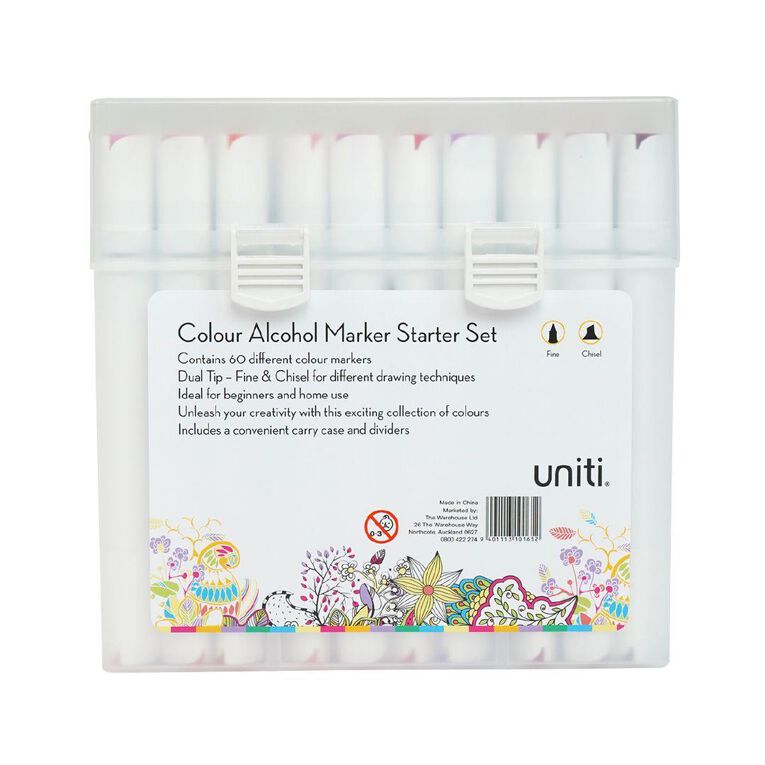 Uniti Dual Ended Marker Starter Set 60 Pieces