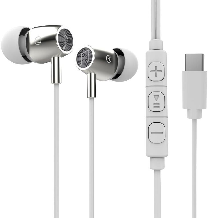 Veon In Ear USB-C Earphones with Microphone VNA06SLV Silver