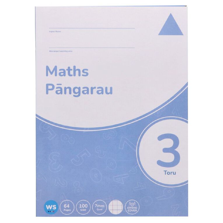 WS Maths 3 Toru 7mm Quad 32 Leaf with Margins Blue